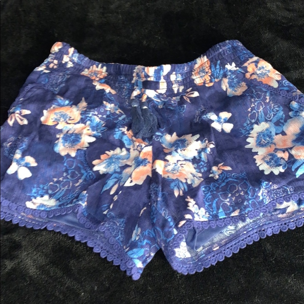 Justice floral shorts size 12